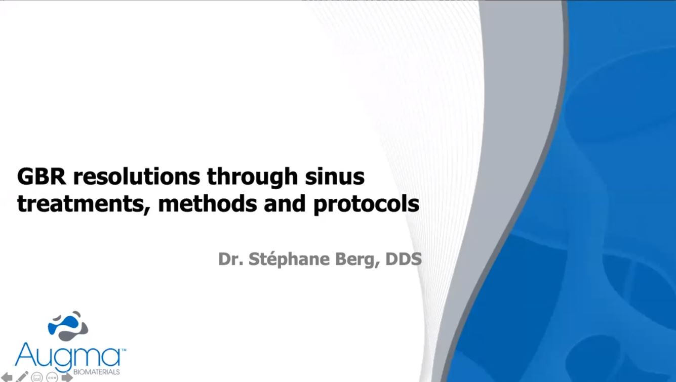Dr. Stéphane Berg Sinus Lift 1 CE Augma Biomaterials